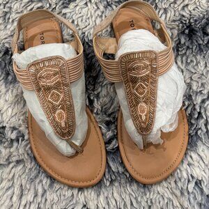 Torrid Wide Width Tan Beaded Sandals